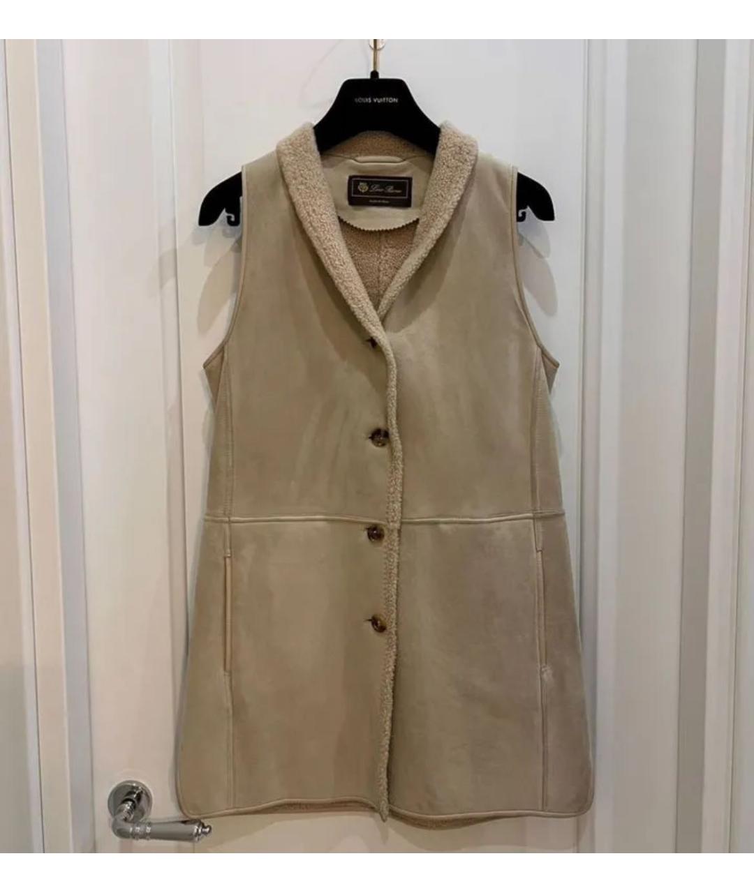 LORO PIANA Бежевый замшевый жилет, фото 5