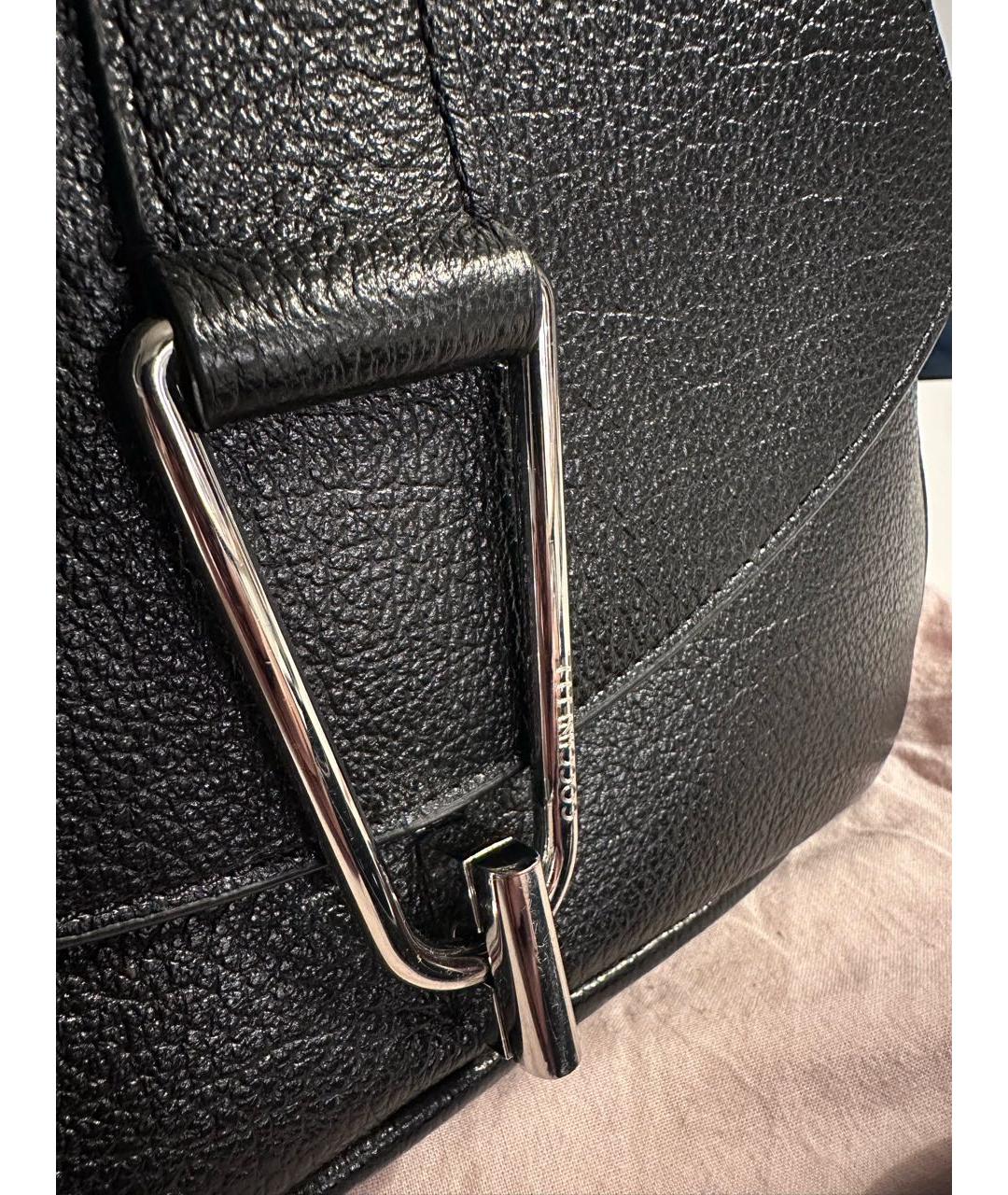 COCCINELLE Черная кожаная сумка с короткими ручками, фото 3