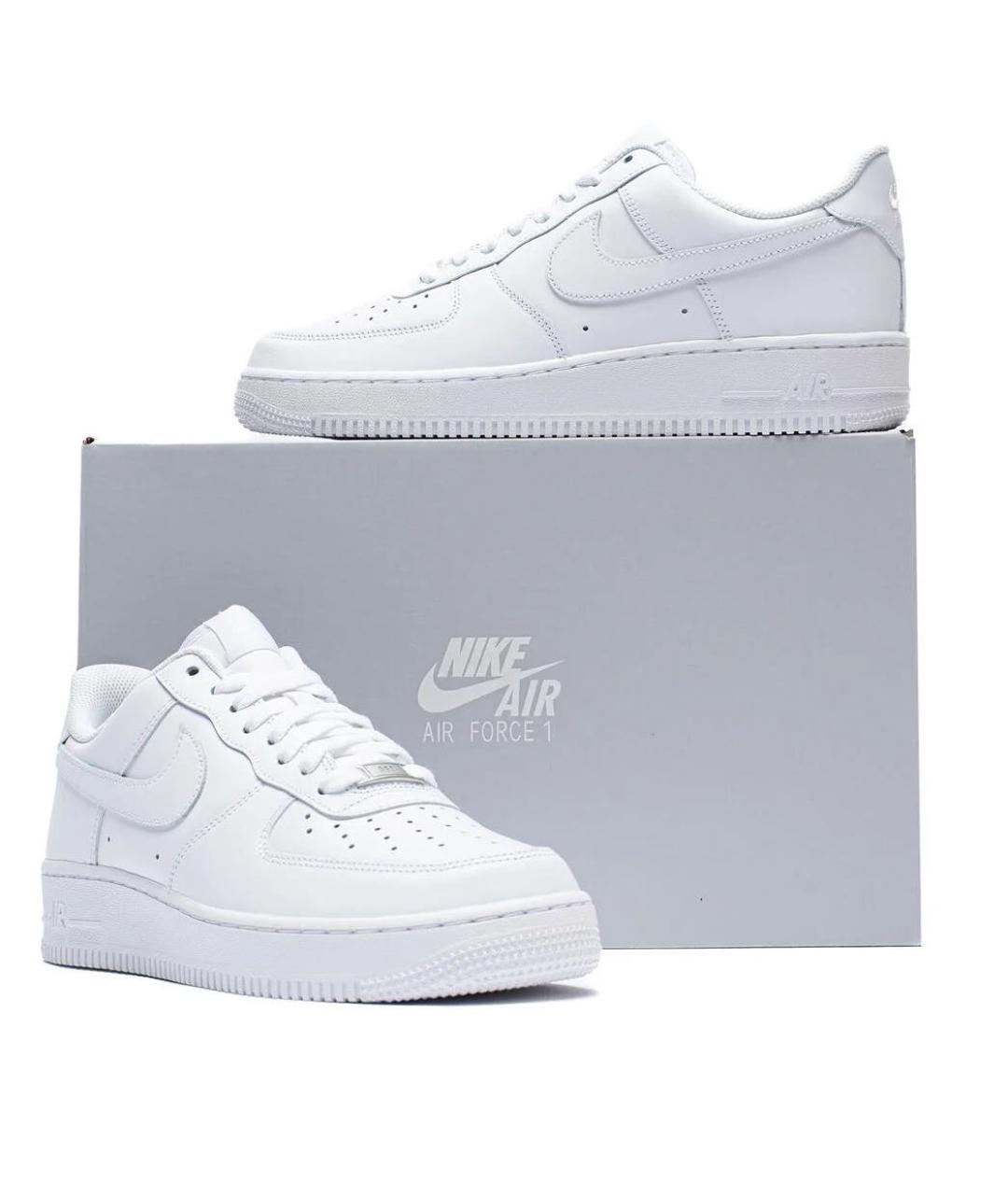 NIKE Белые кожаные низкие кроссовки / кеды, фото 8