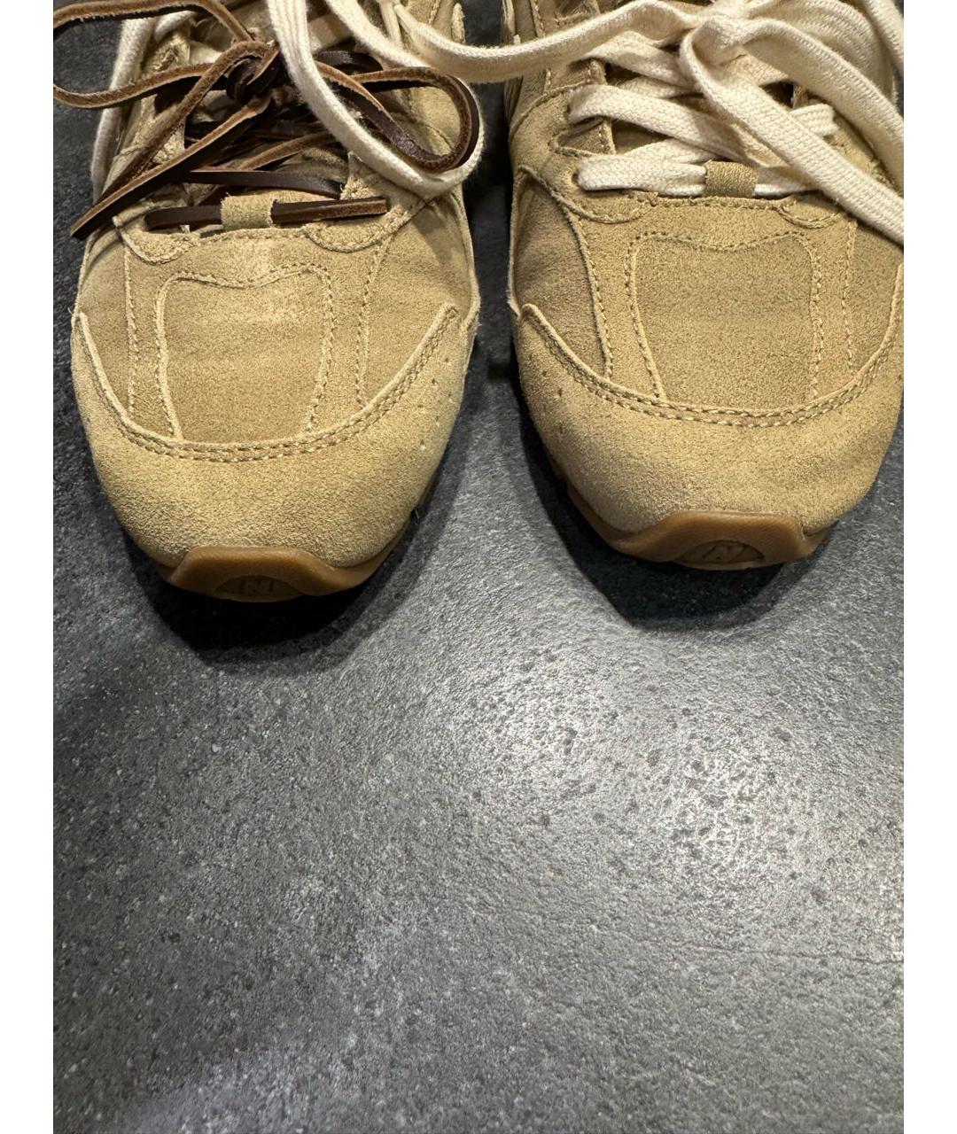 MIU MIU Бежевые замшевые кроссовки, фото 5