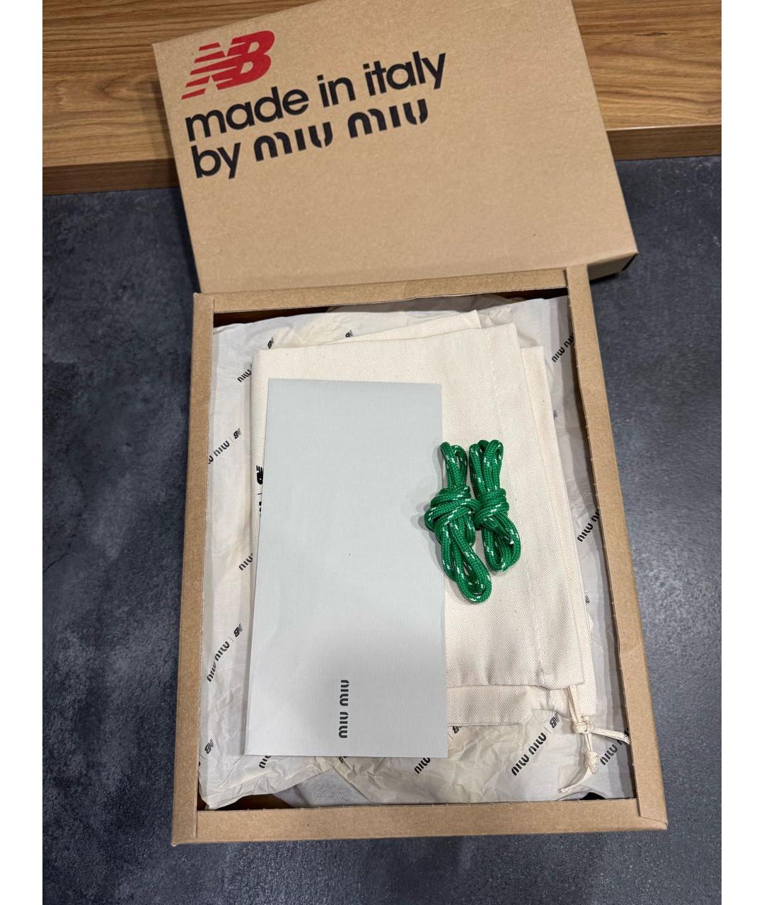 MIU MIU Бежевые замшевые кроссовки, фото 8