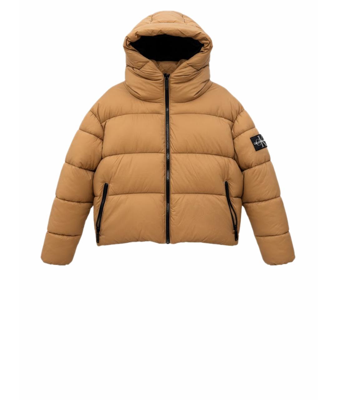 CALVIN KLEIN Горчичная синтетическая куртка, фото 1