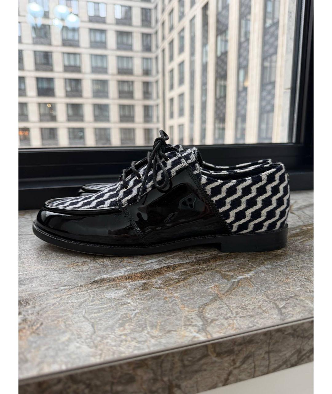 CHANEL Черные текстильные брогги и оксфорды, фото 6