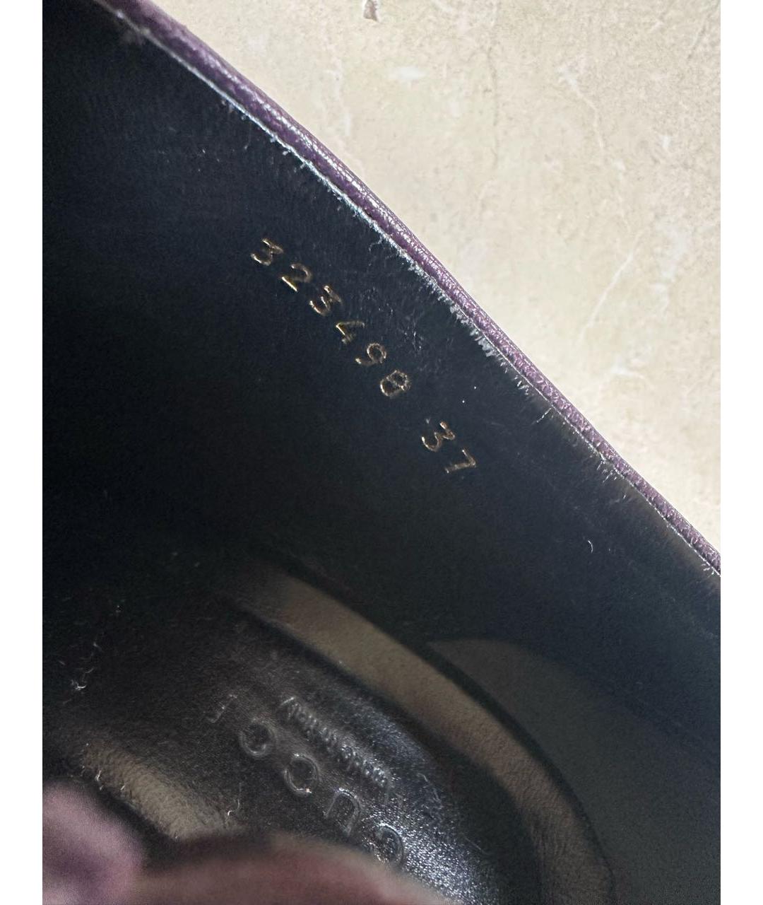 GUCCI Бордовые кожаные ботильоны, фото 8