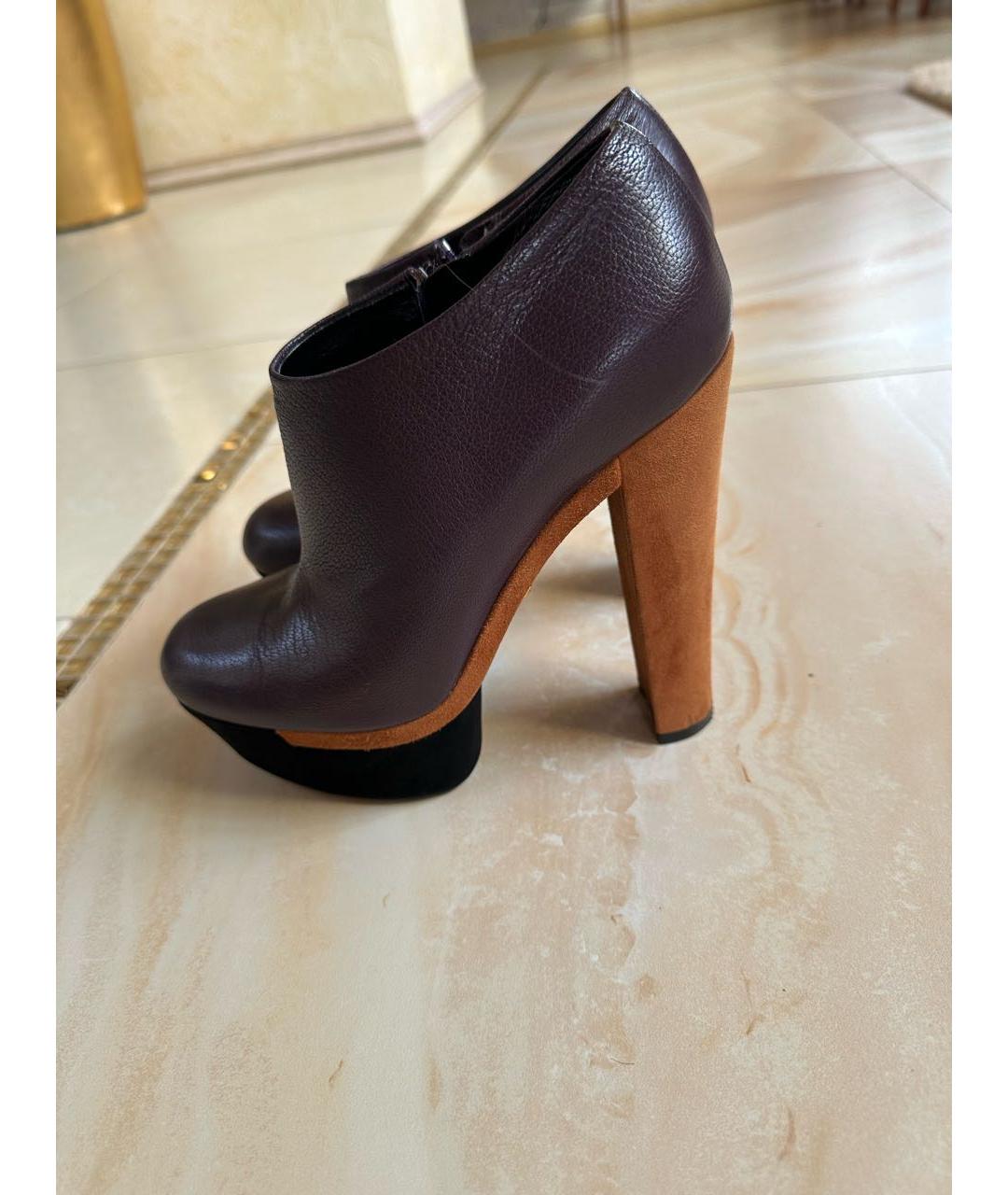 GUCCI Бордовые кожаные ботильоны, фото 9