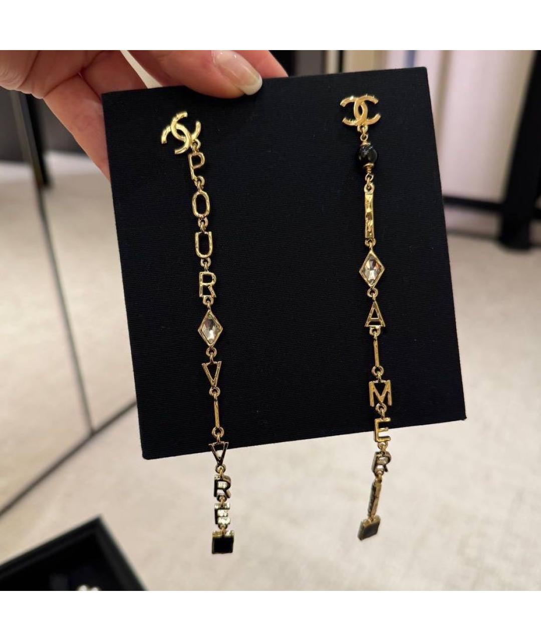 CHANEL Золотые металлические серьги, фото 5