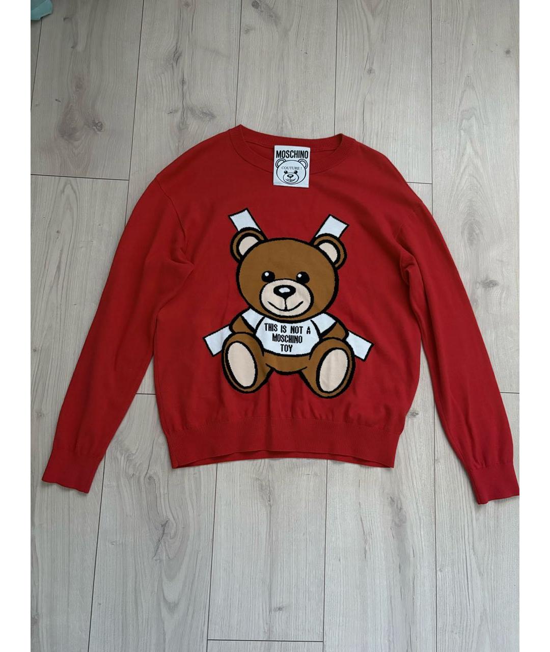 BOUTIQUE MOSCHINO Красный хлопковый джемпер / свитер, фото 7