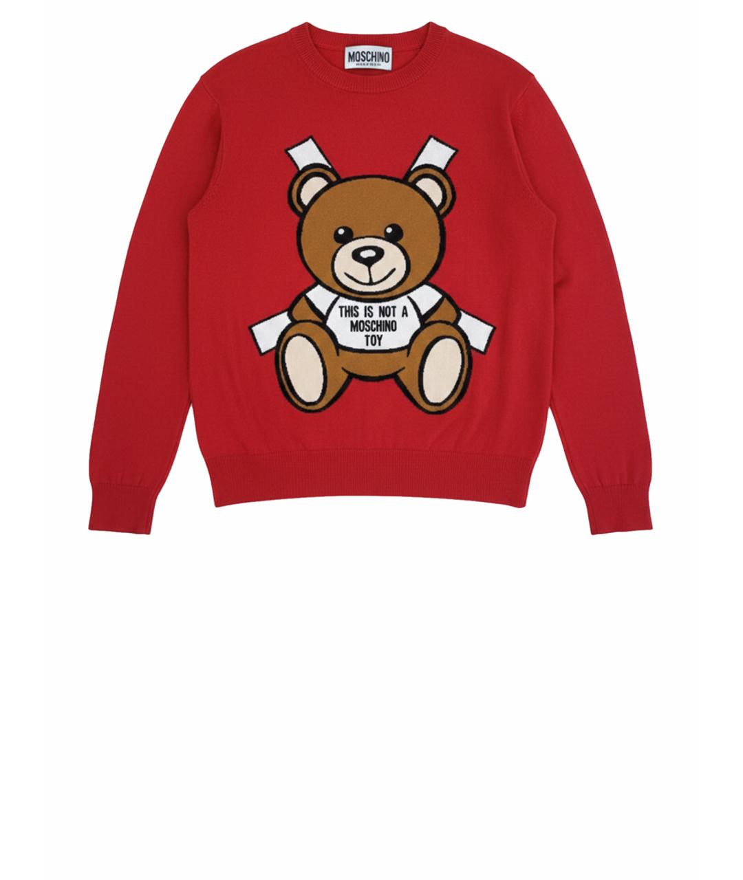 BOUTIQUE MOSCHINO Красный хлопковый джемпер / свитер, фото 1