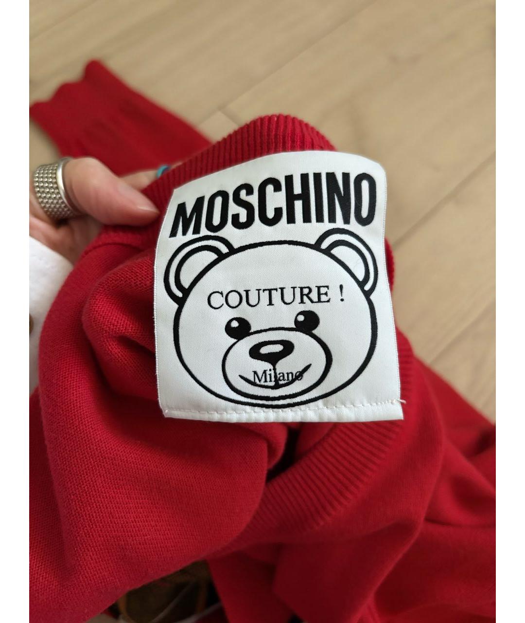 BOUTIQUE MOSCHINO Красный хлопковый джемпер / свитер, фото 3