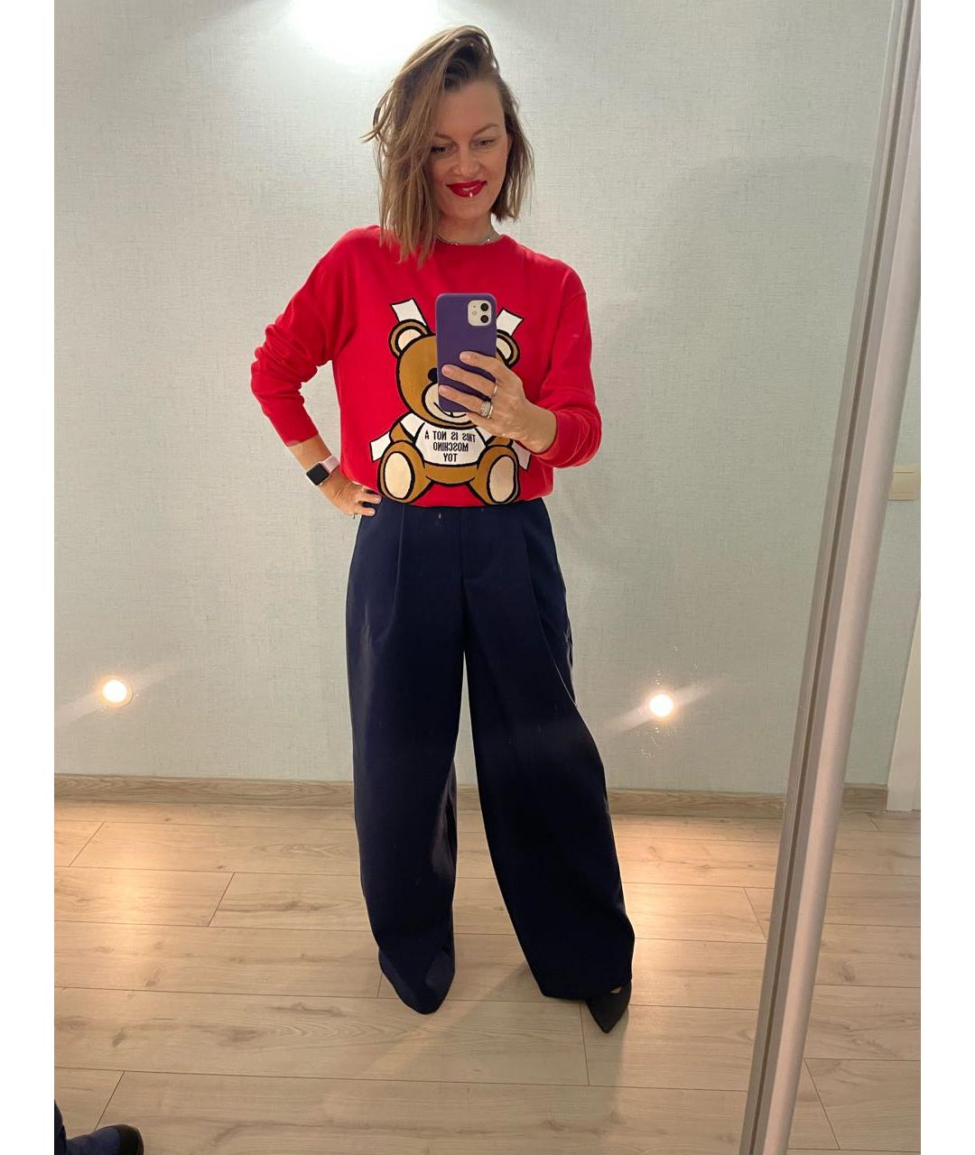 BOUTIQUE MOSCHINO Красный хлопковый джемпер / свитер, фото 6