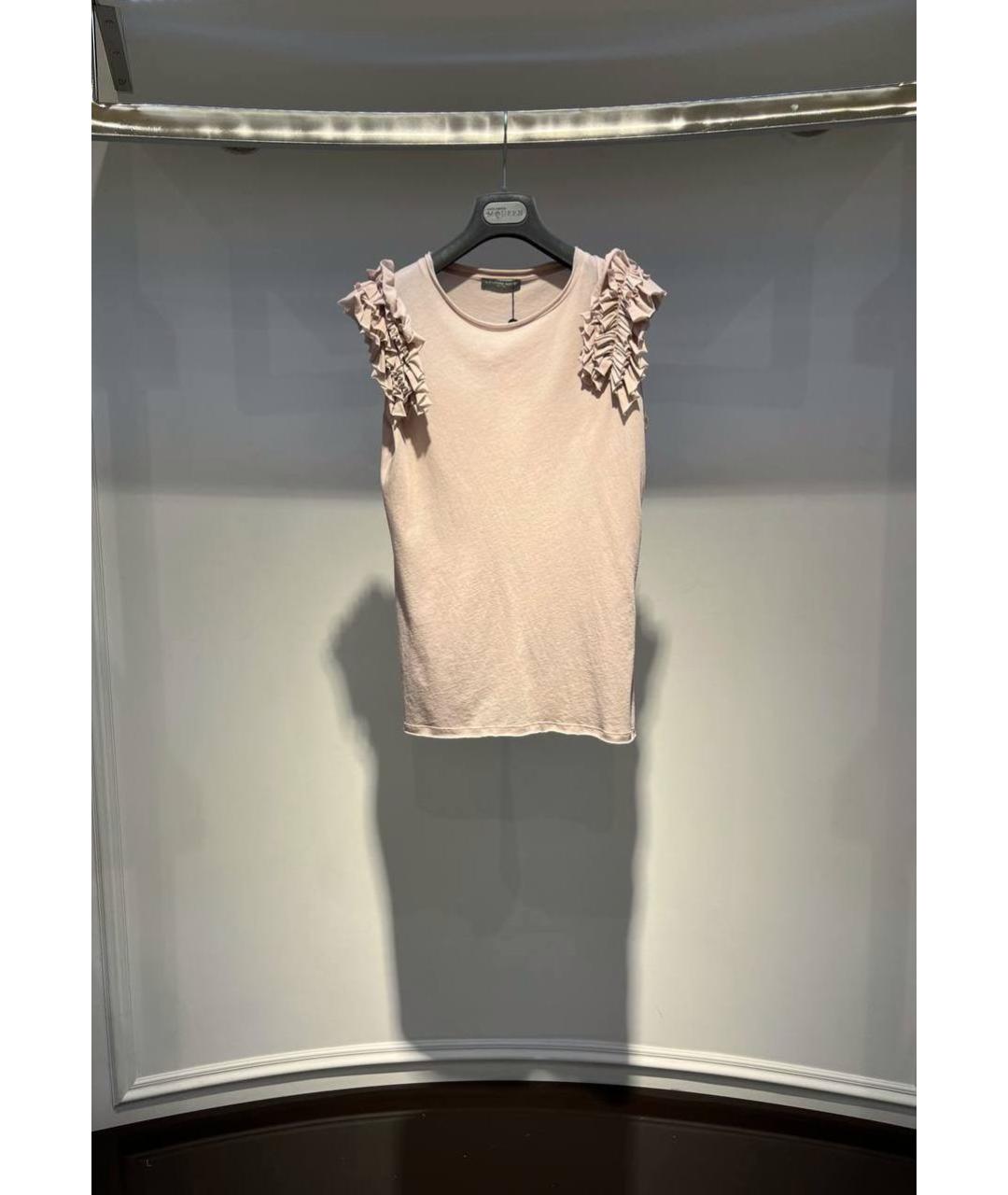 ALEXANDER MCQUEEN Бежевая хлопковая футболка, фото 4