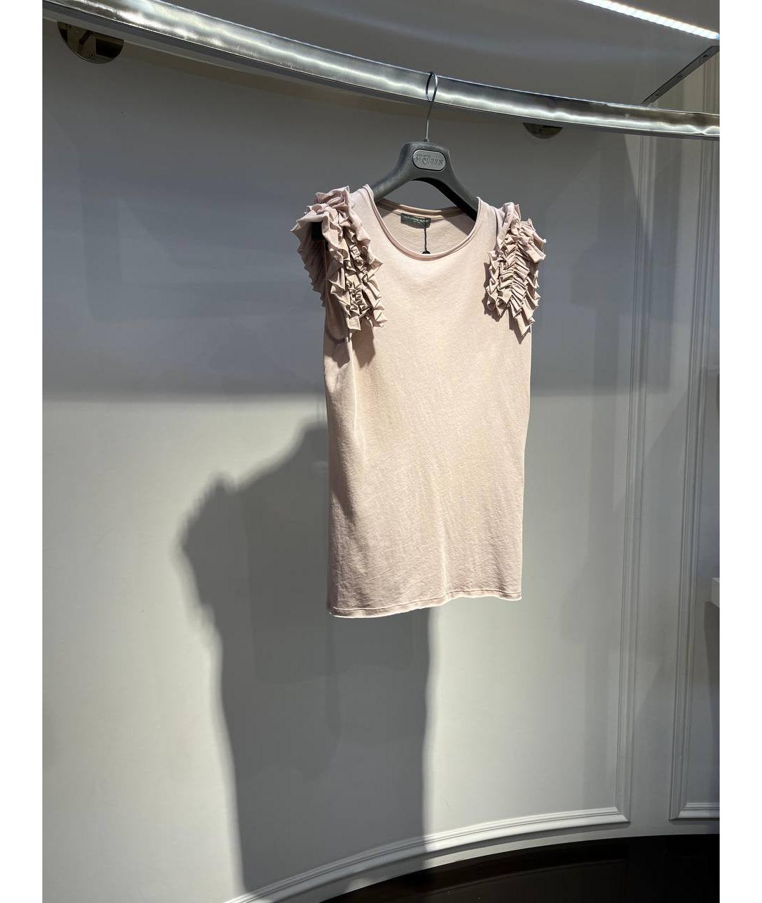 ALEXANDER MCQUEEN Бежевая хлопковая футболка, фото 2