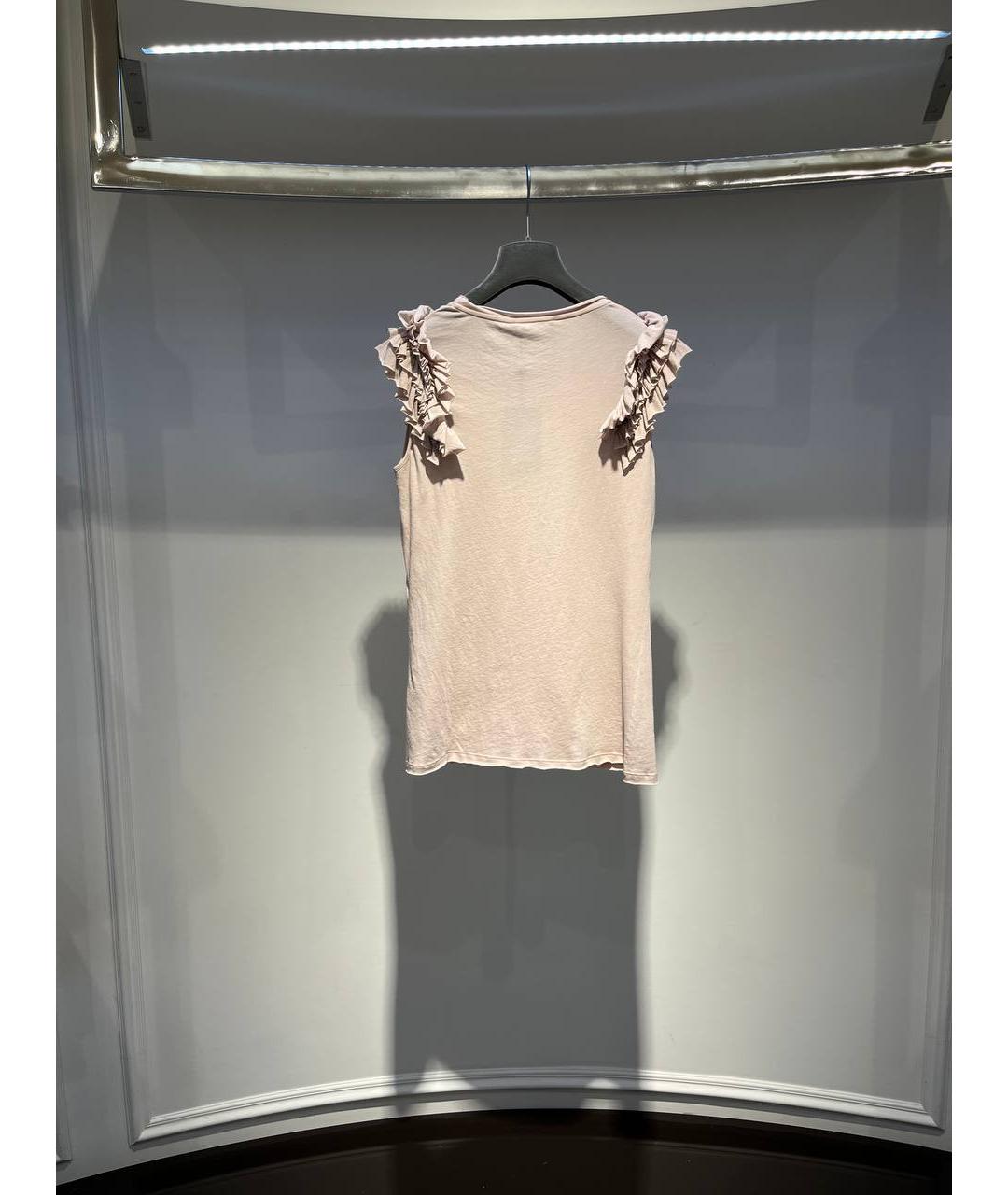 ALEXANDER MCQUEEN Бежевая хлопковая футболка, фото 3