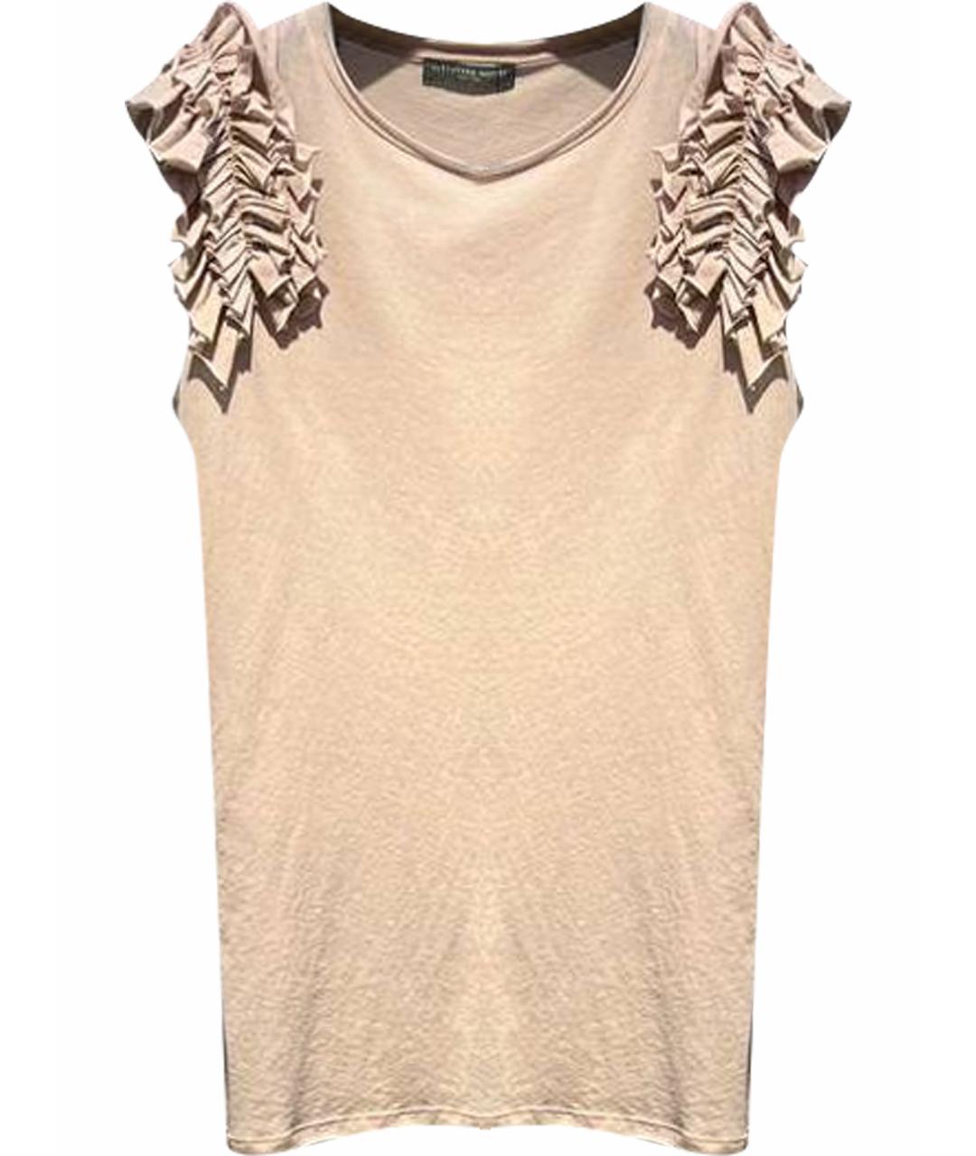 ALEXANDER MCQUEEN Бежевая хлопковая футболка, фото 1