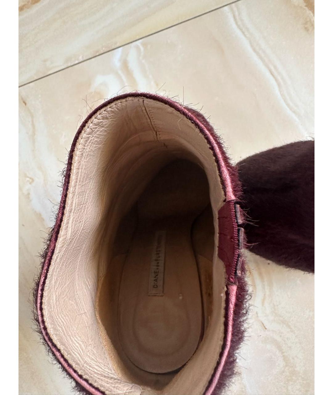 DIANE VON FURSTENBERG Бордовые ботильоны из экзотической кожи, фото 6