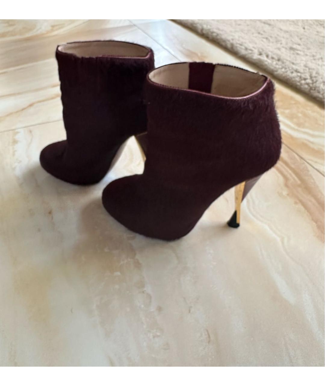 DIANE VON FURSTENBERG Бордовые ботильоны из экзотической кожи, фото 7