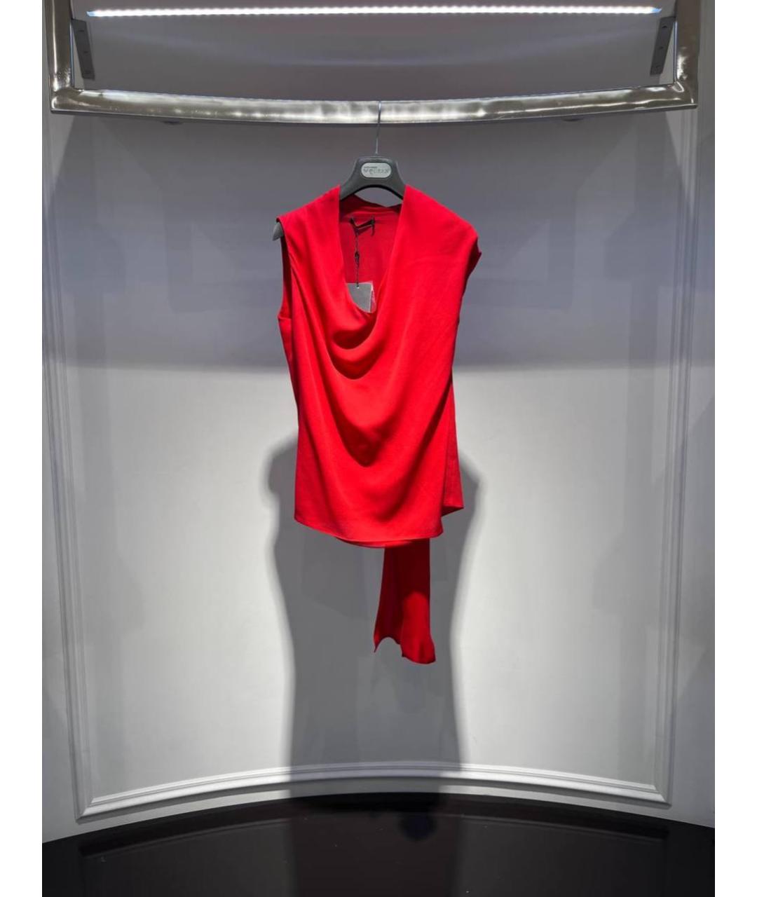 ALEXANDER MCQUEEN Красная шелковая блузы, фото 4