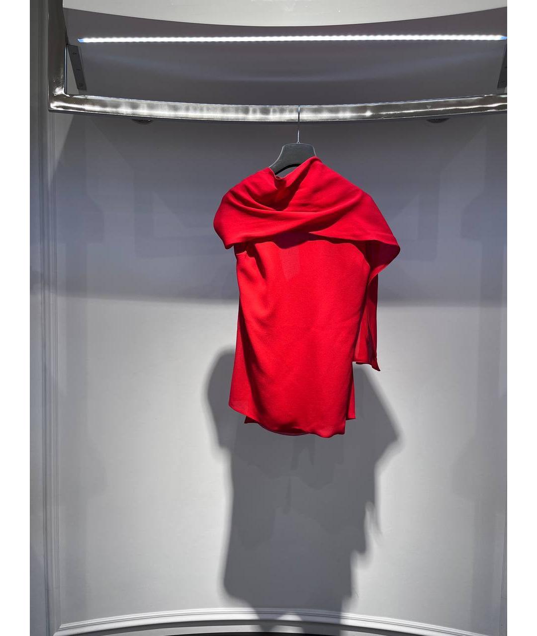 ALEXANDER MCQUEEN Красная шелковая блузы, фото 3