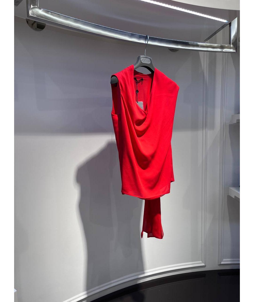 ALEXANDER MCQUEEN Красная шелковая блузы, фото 2