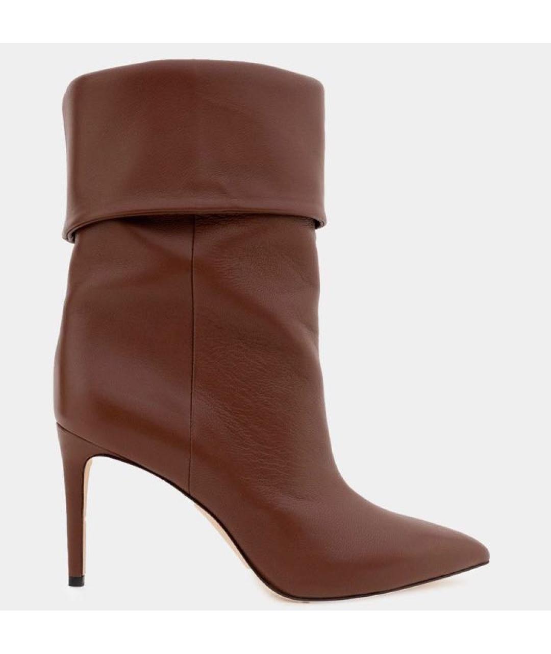 PARIS TEXAS Коричневые кожаные ботильоны, фото 6