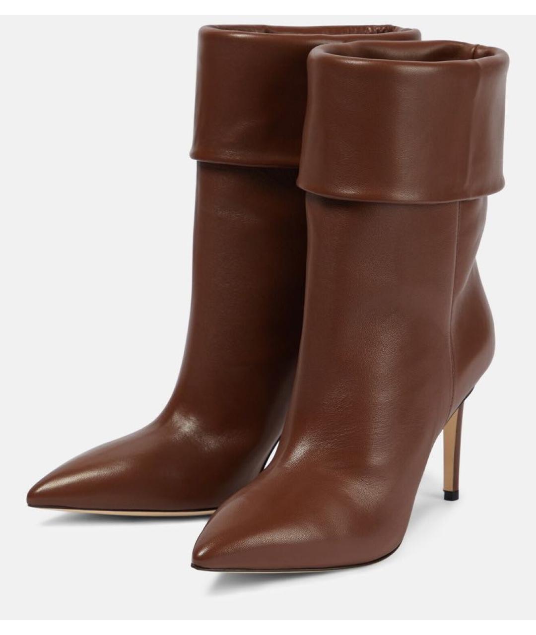 PARIS TEXAS Коричневые кожаные ботильоны, фото 3