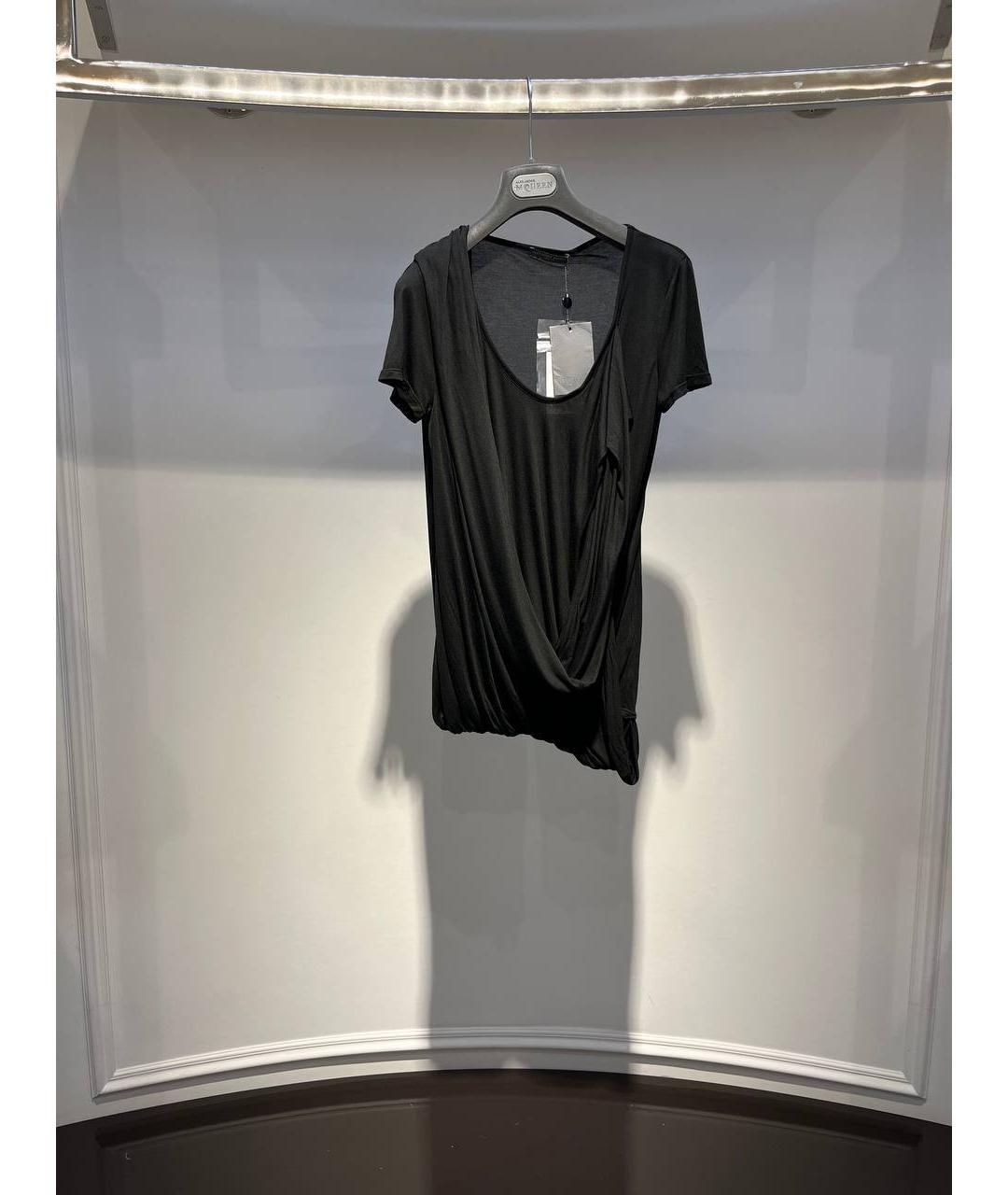 ALEXANDER MCQUEEN Черная шелковая футболка, фото 4