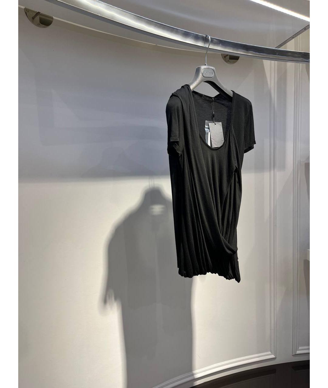 ALEXANDER MCQUEEN Черная шелковая футболка, фото 2