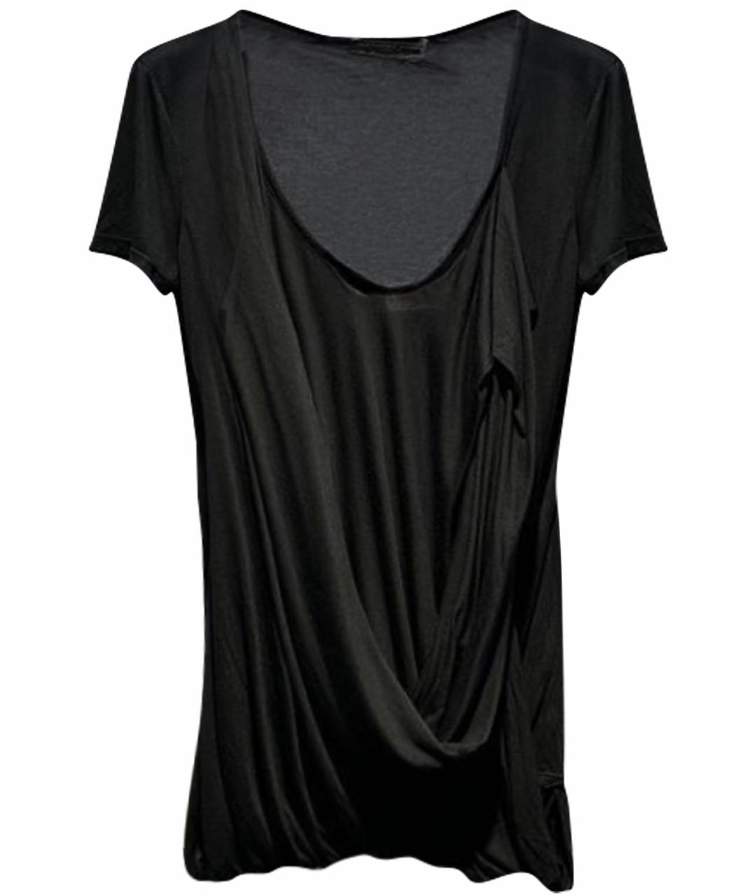 ALEXANDER MCQUEEN Черная шелковая футболка, фото 1