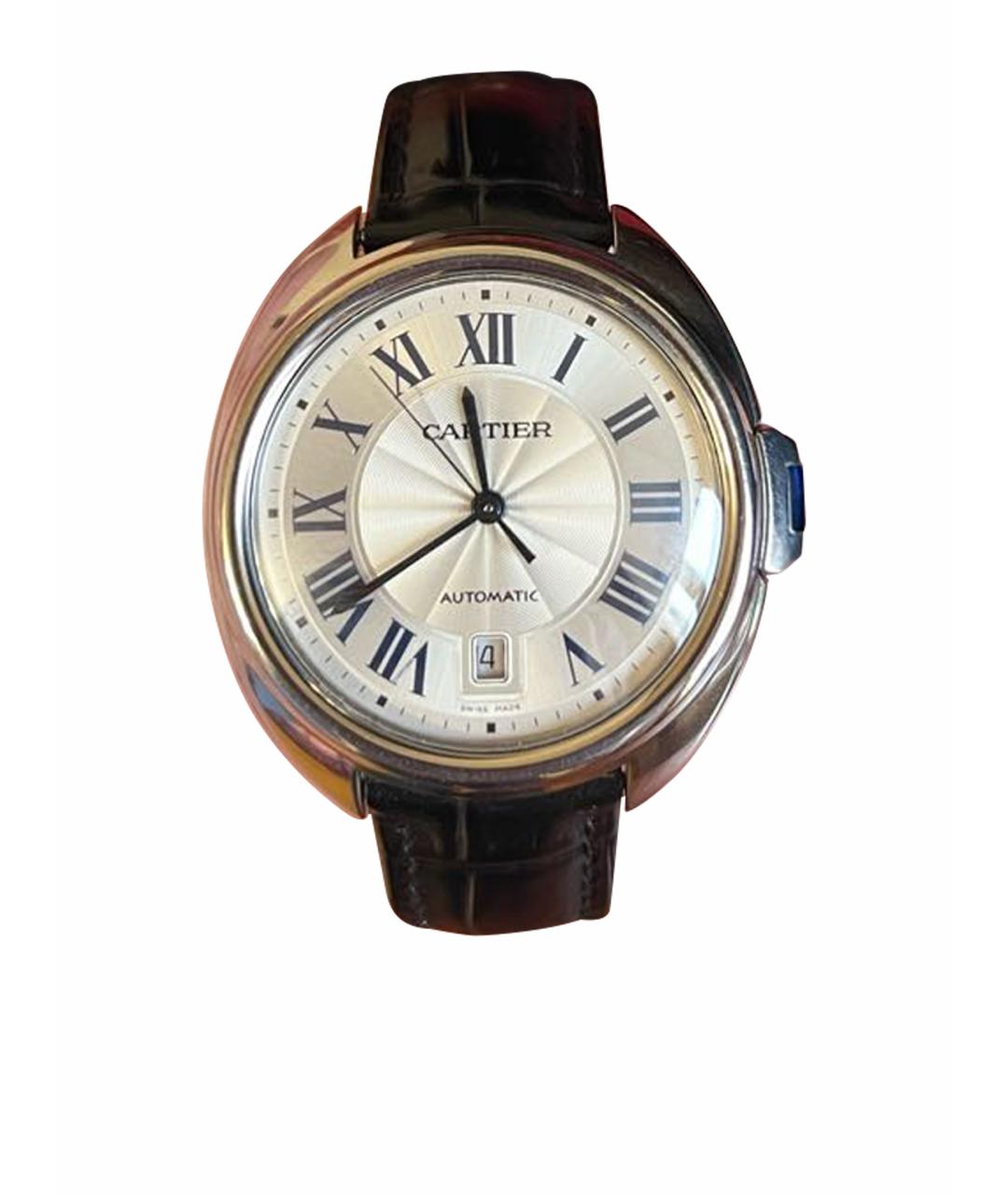 CARTIER Черные кожаные часы, фото 1