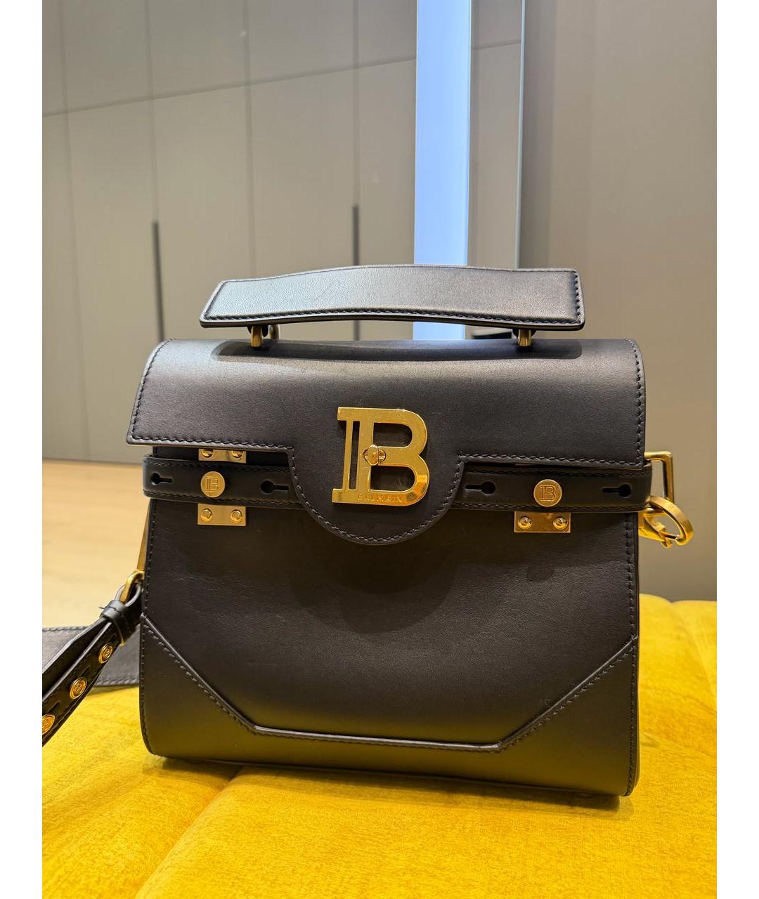 BALMAIN Черная кожаная сумка через плечо, фото 7