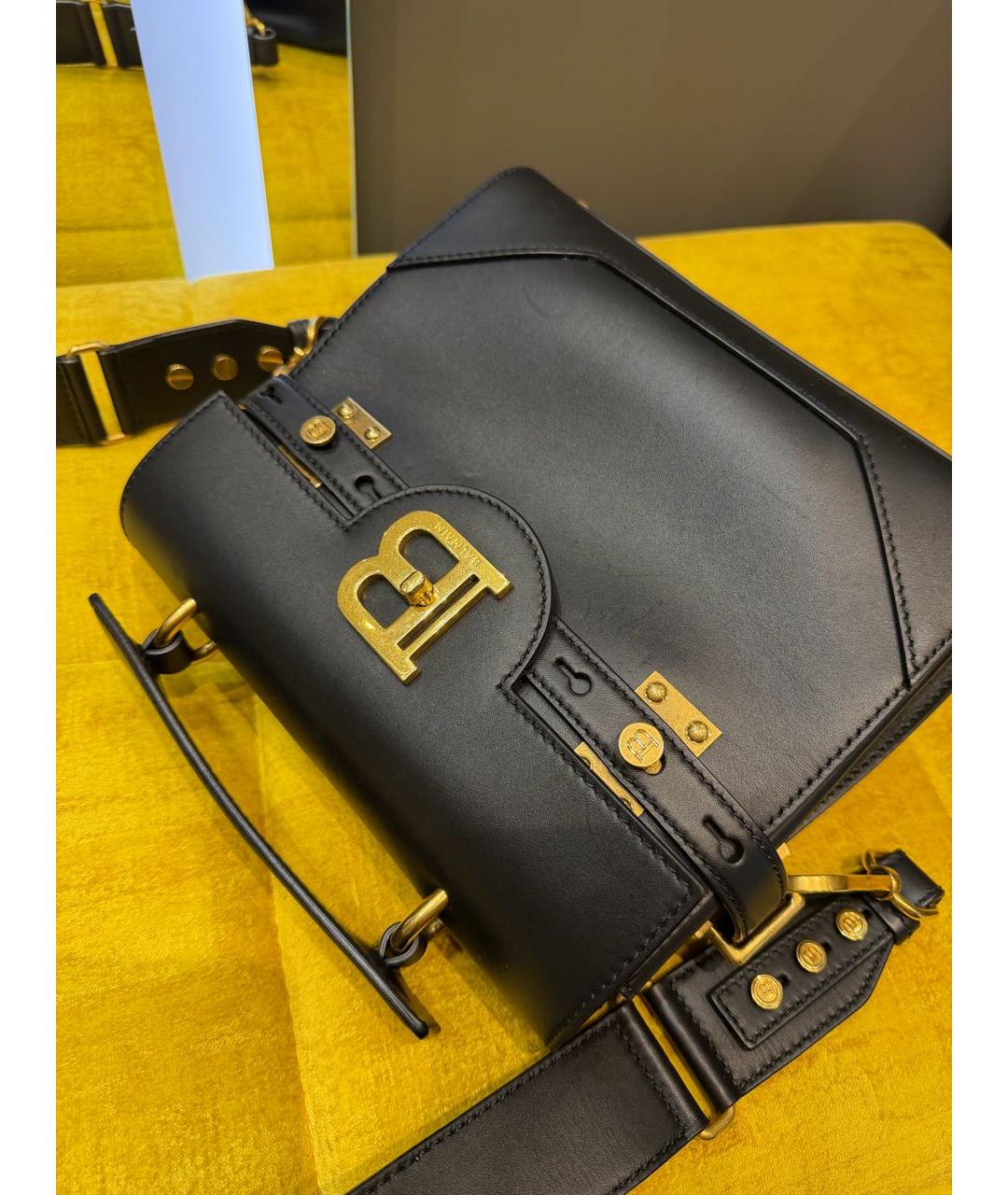 BALMAIN Черная кожаная сумка через плечо, фото 4