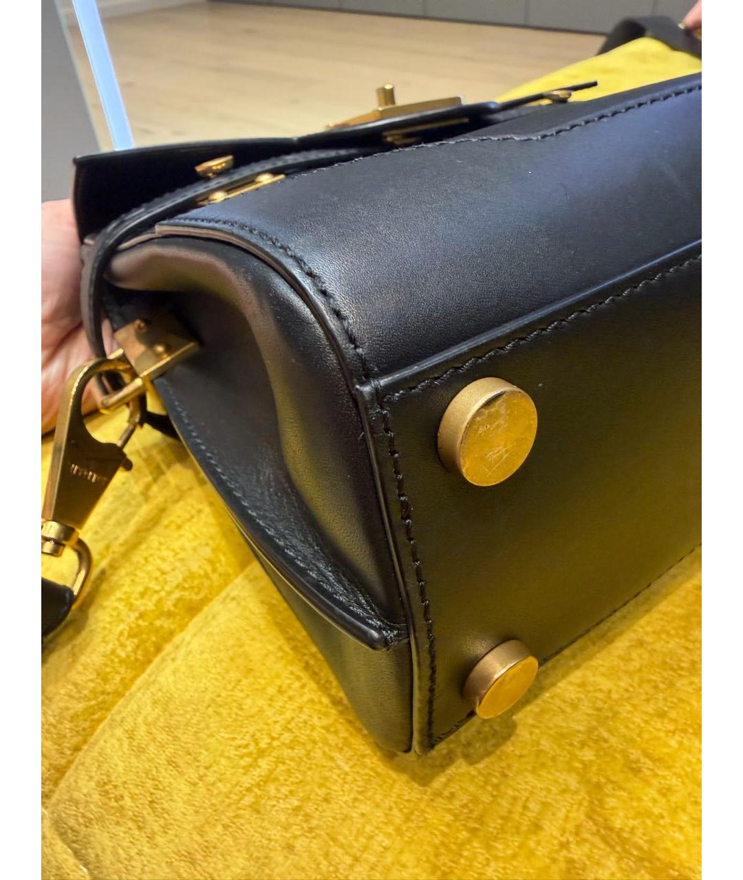 BALMAIN Черная кожаная сумка через плечо, фото 5