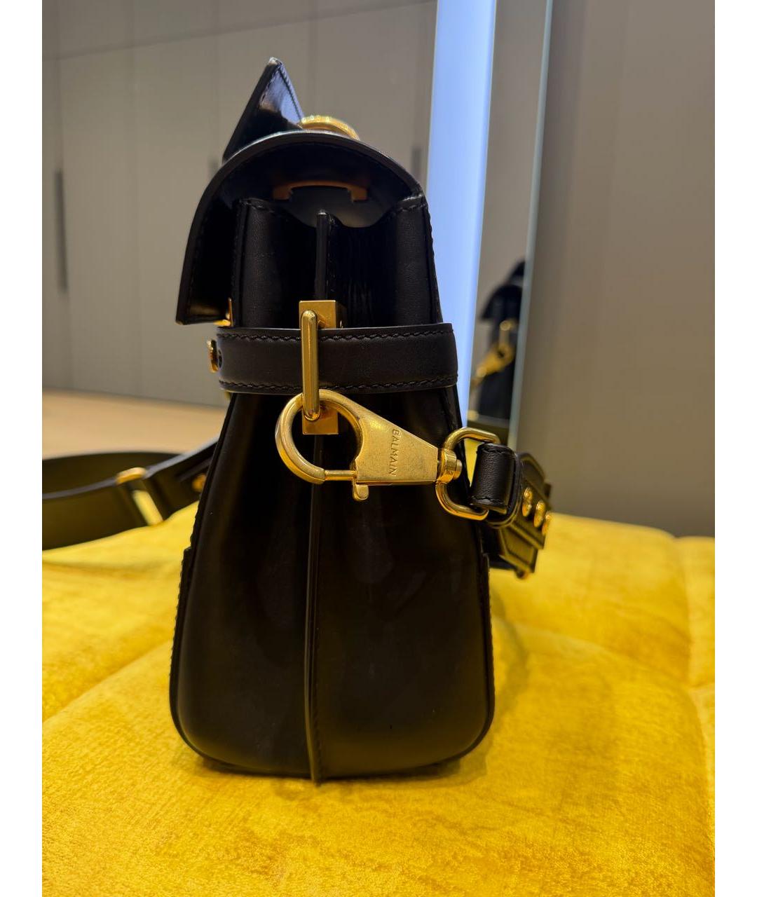 BALMAIN Черная кожаная сумка через плечо, фото 2