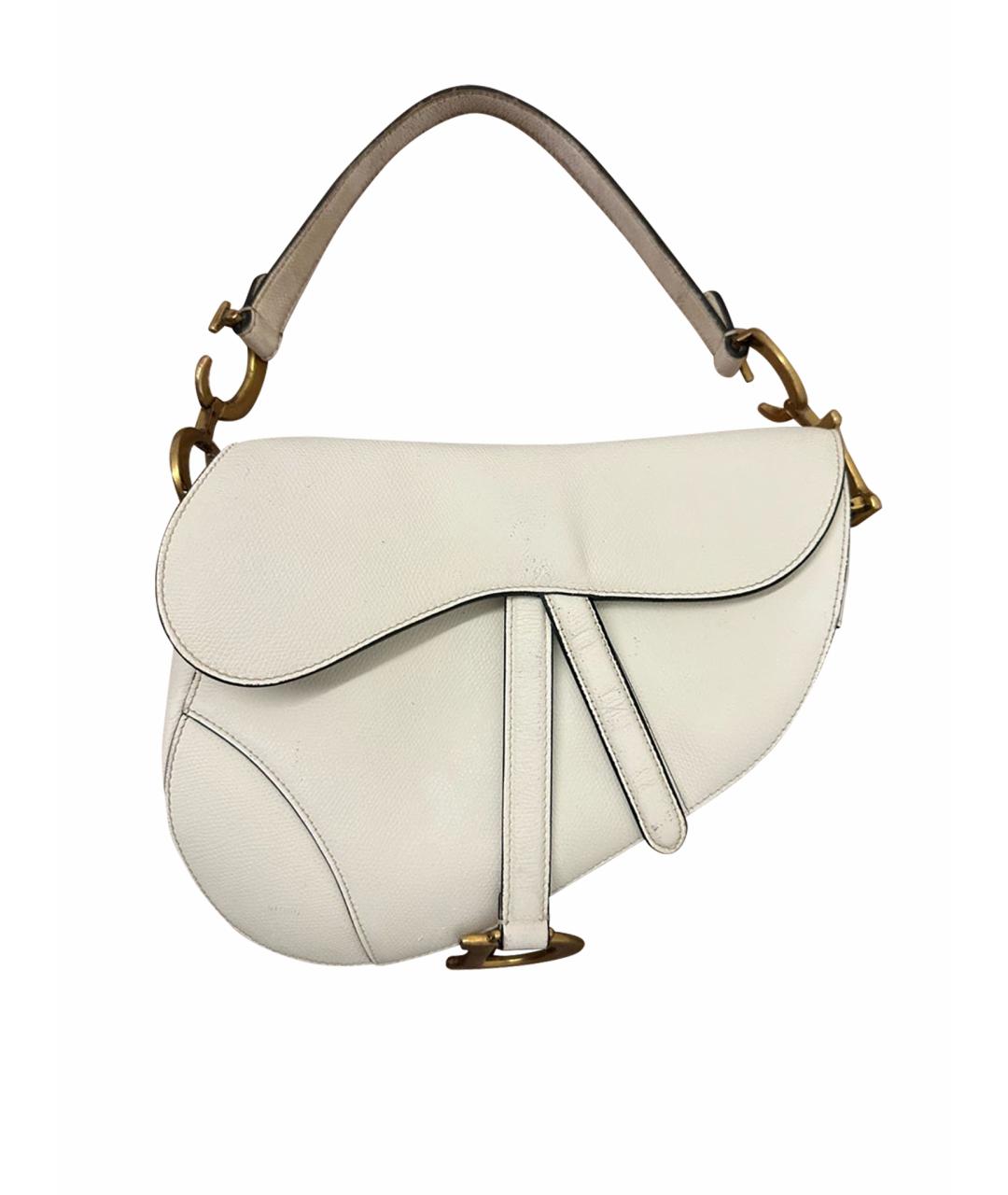 CHRISTIAN DIOR Белая кожаная сумка через плечо, фото 9