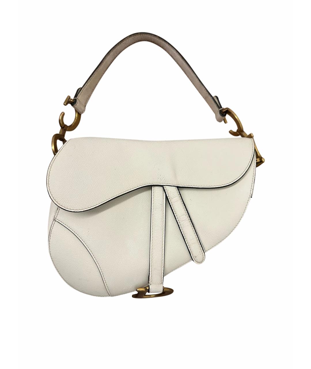 CHRISTIAN DIOR Белая кожаная сумка через плечо, фото 1
