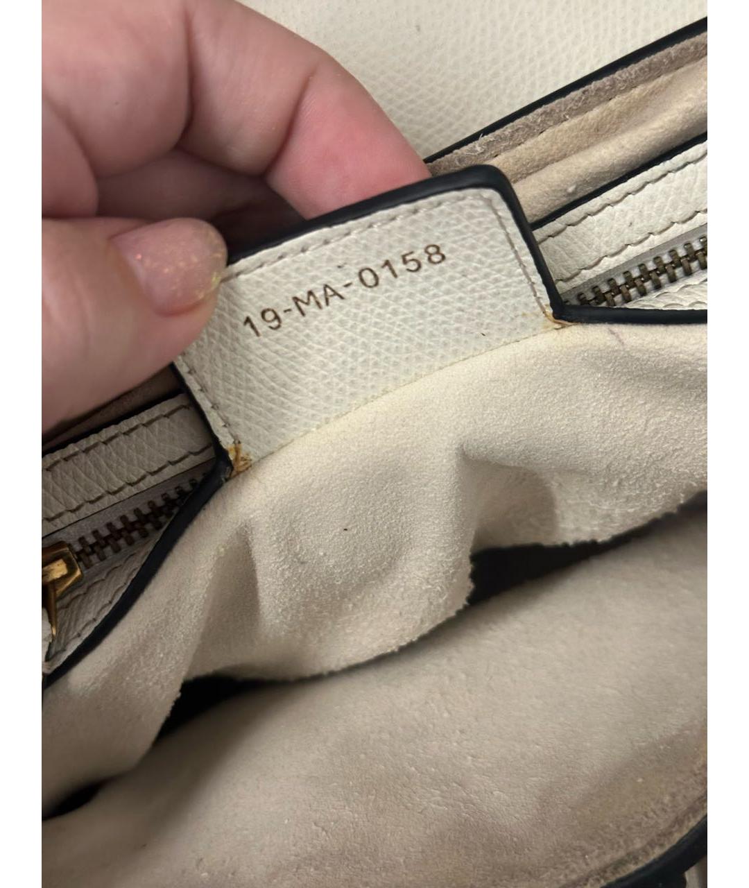 CHRISTIAN DIOR Белая кожаная сумка через плечо, фото 6