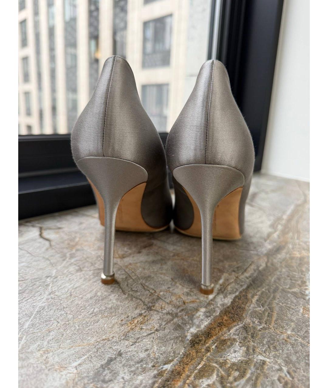 MANOLO BLAHNIK Серые текстильные туфли, фото 4