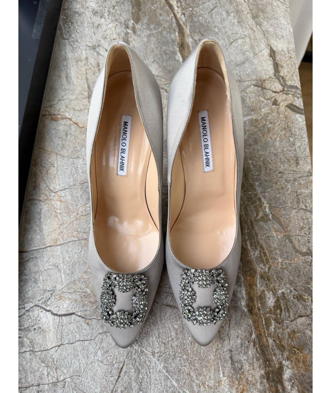 MANOLO BLAHNIK Серые текстильные туфли, фото 3