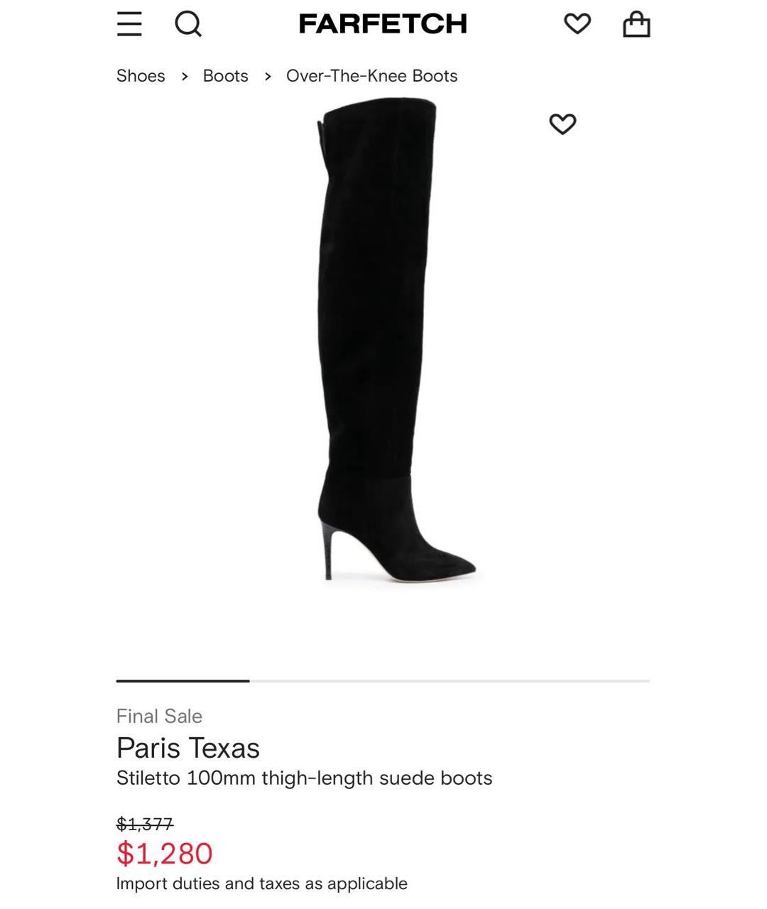 PARIS TEXAS Черные замшевые ботфорты, фото 2