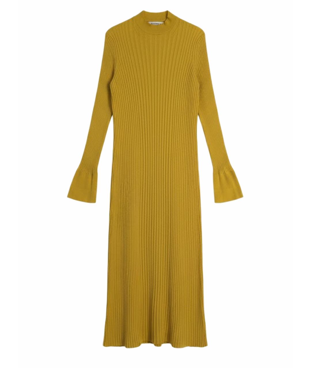 MAISON MARGIELA Желтое шерстяное повседневное платье, фото 1