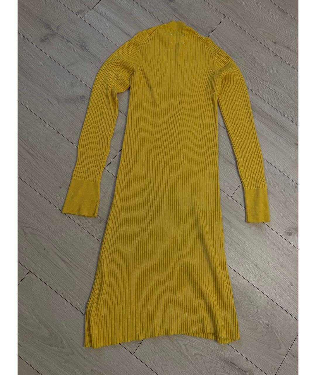 MAISON MARGIELA Желтое шерстяное повседневное платье, фото 2