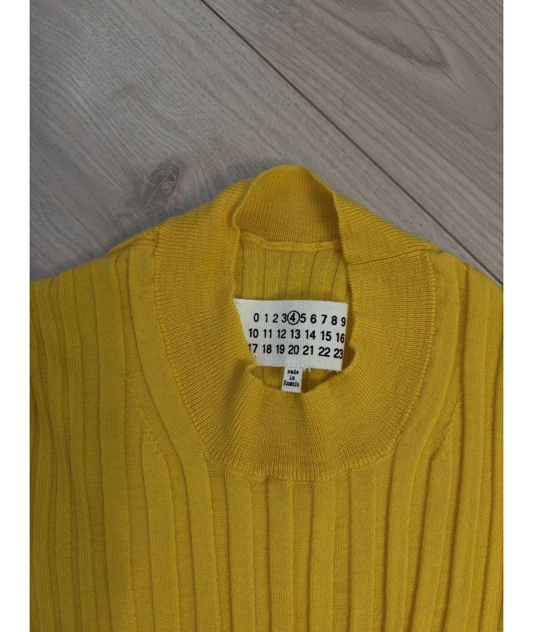 MAISON MARGIELA Желтое шерстяное повседневное платье, фото 7