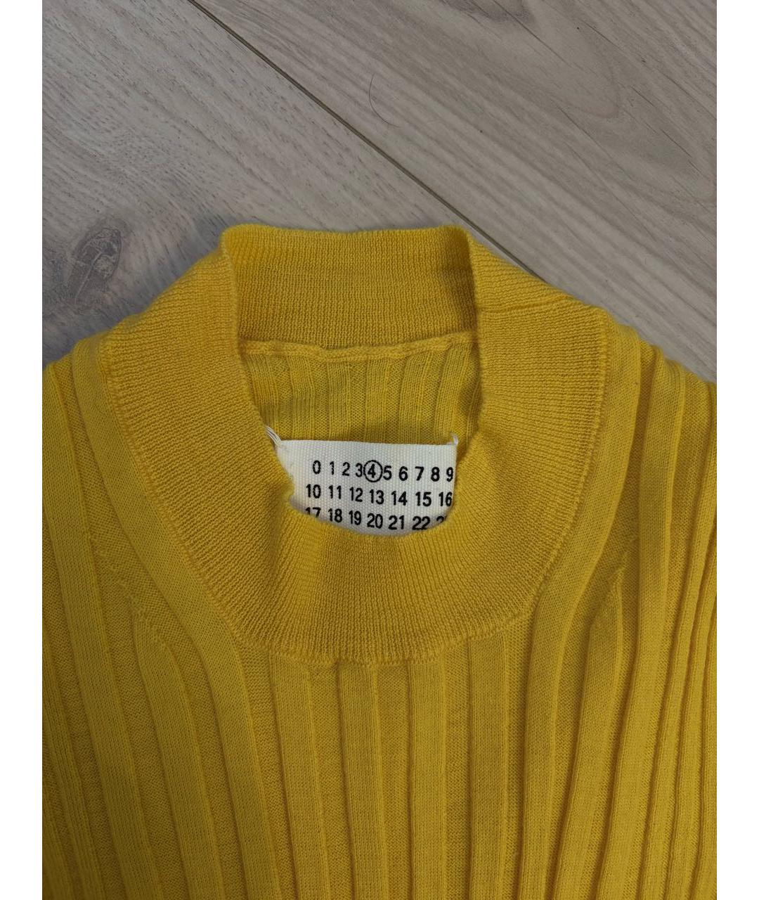 MAISON MARGIELA Желтое шерстяное повседневное платье, фото 3