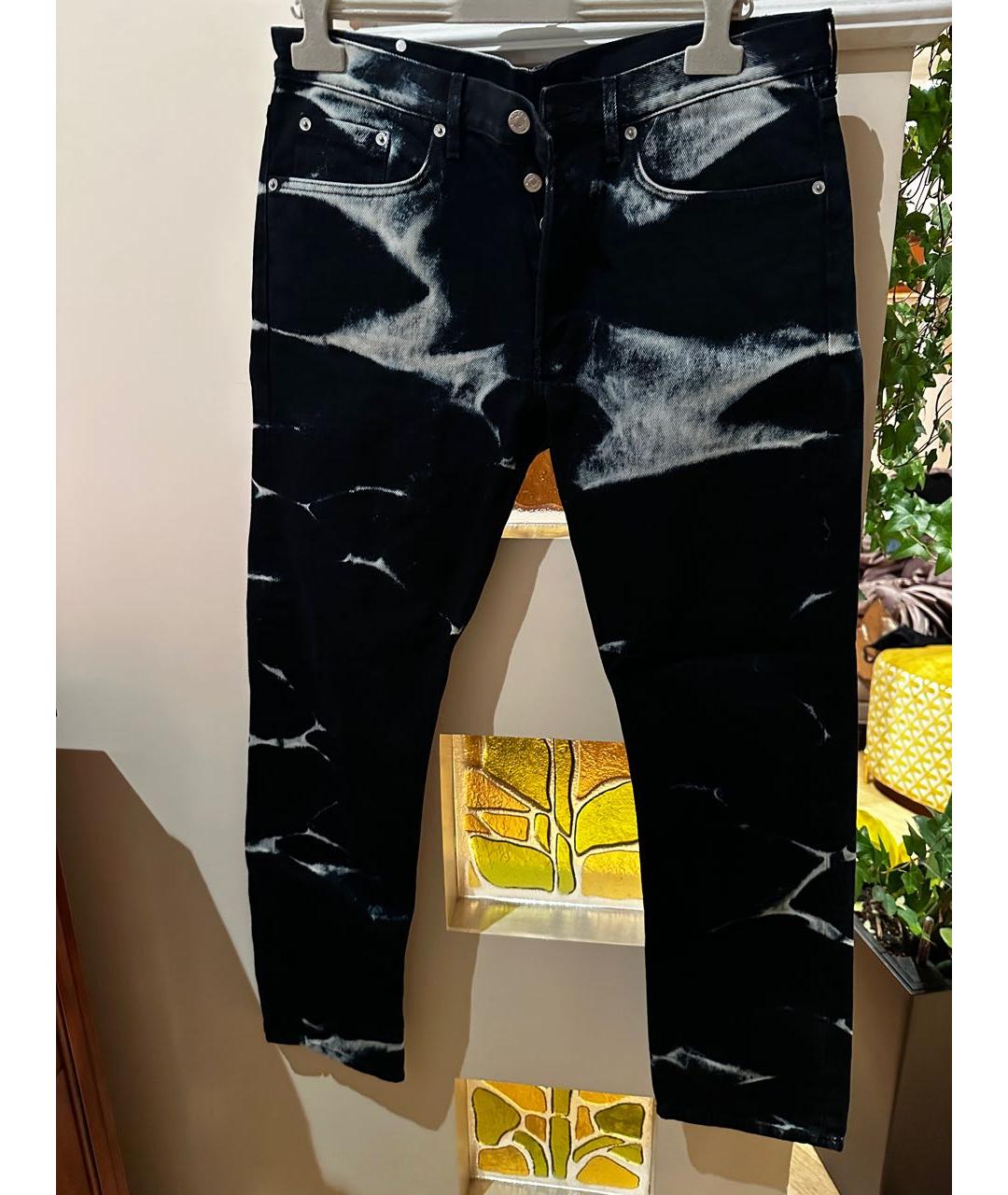 DRIES VAN NOTEN Темно-синие хлопковые прямые джинсы, фото 7