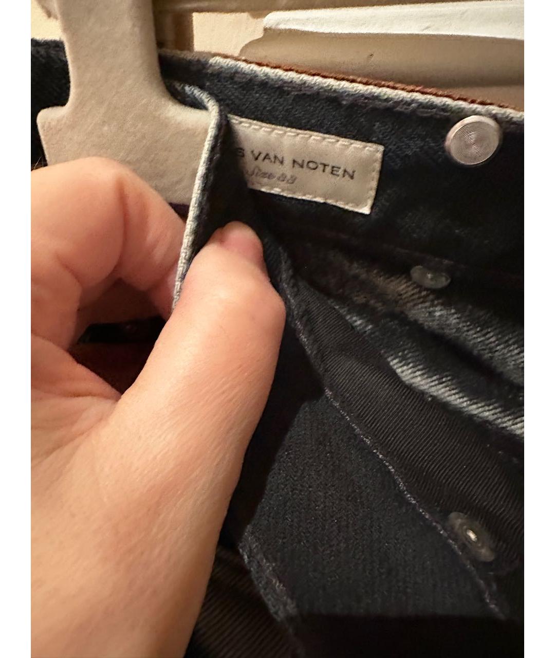 DRIES VAN NOTEN Темно-синие хлопковые прямые джинсы, фото 4