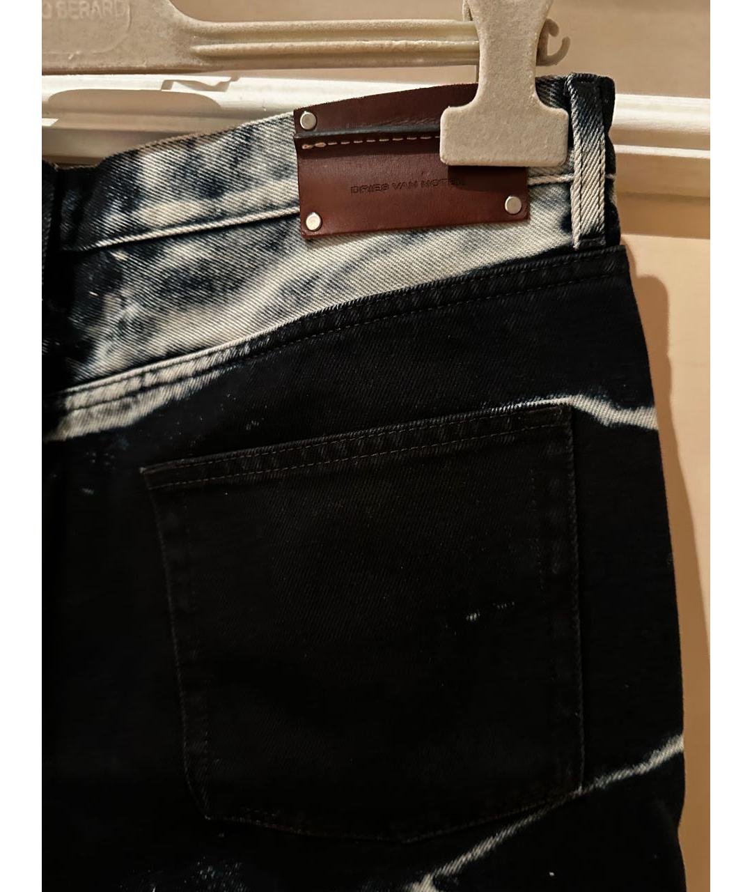 DRIES VAN NOTEN Темно-синие хлопковые прямые джинсы, фото 5
