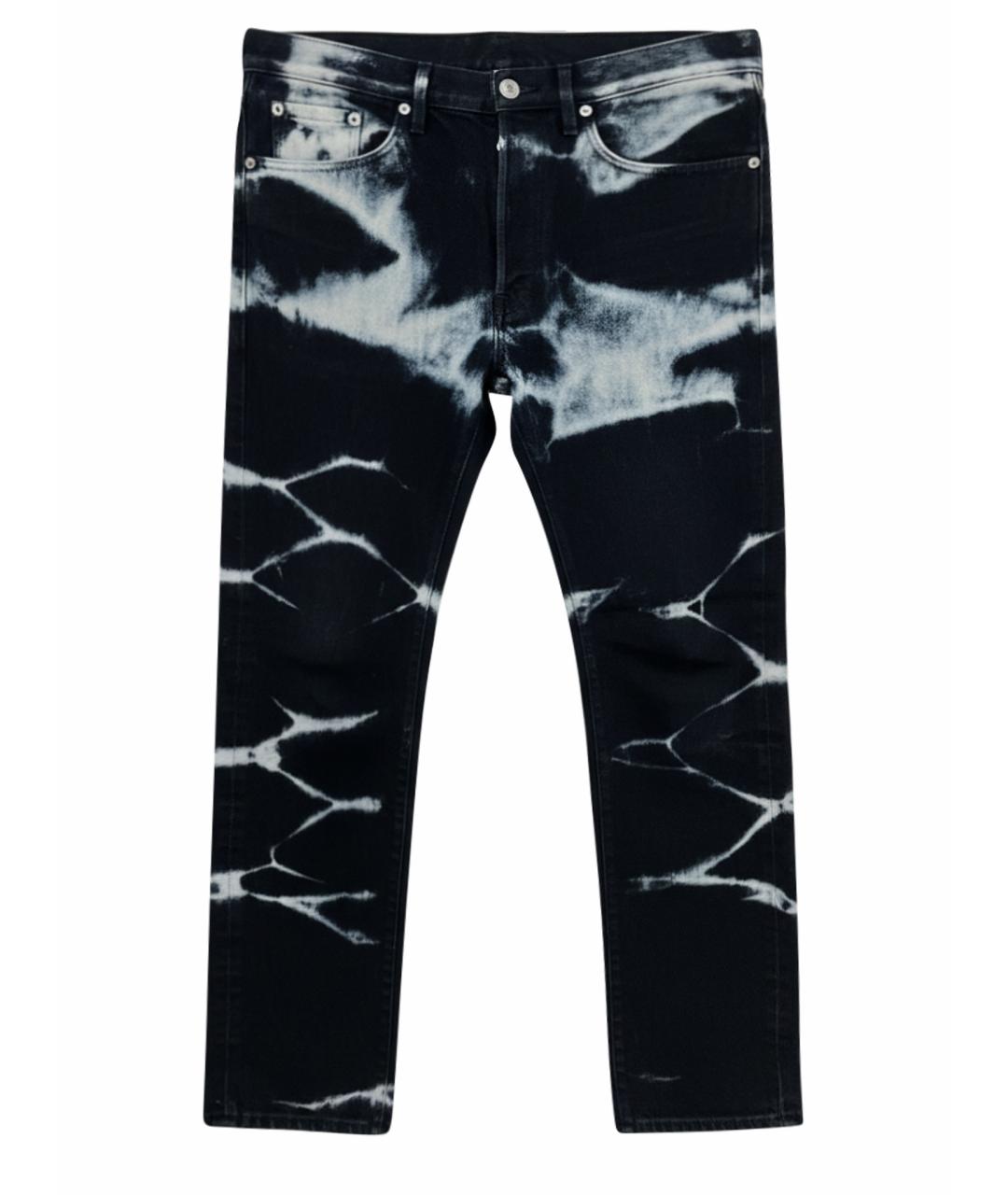 DRIES VAN NOTEN Темно-синие хлопковые прямые джинсы, фото 1