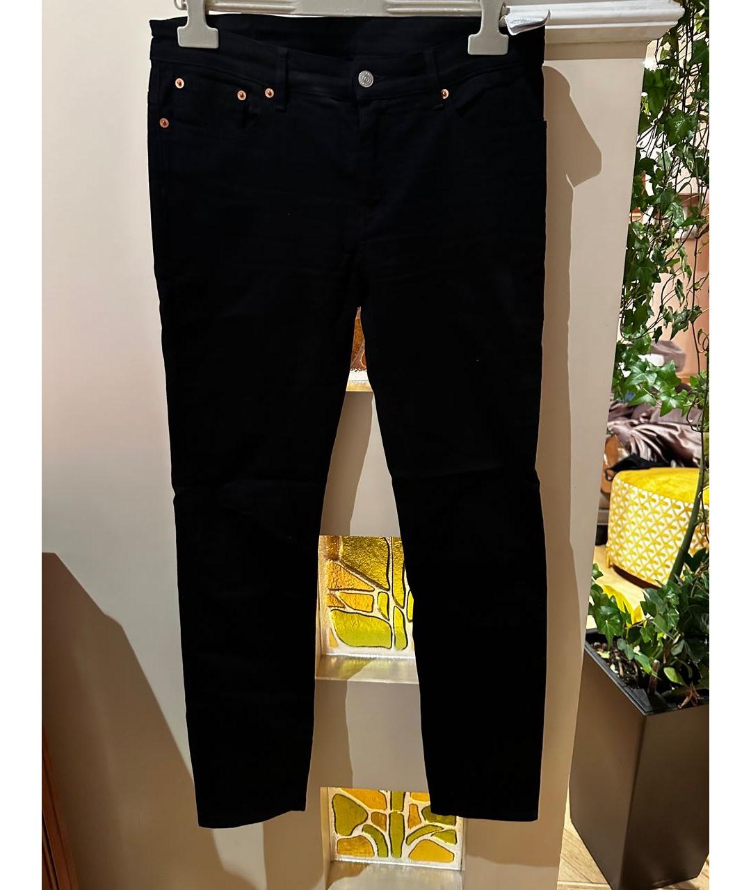 MM6 MAISON MARGIELA Черные хлопко-эластановые прямые джинсы, фото 5