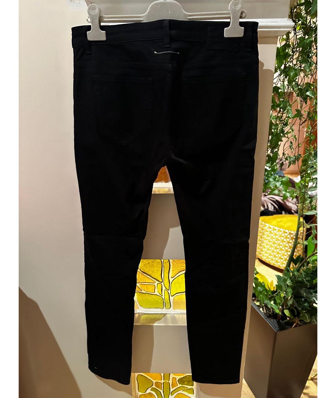 MM6 MAISON MARGIELA Черные хлопко-эластановые прямые джинсы, фото 2