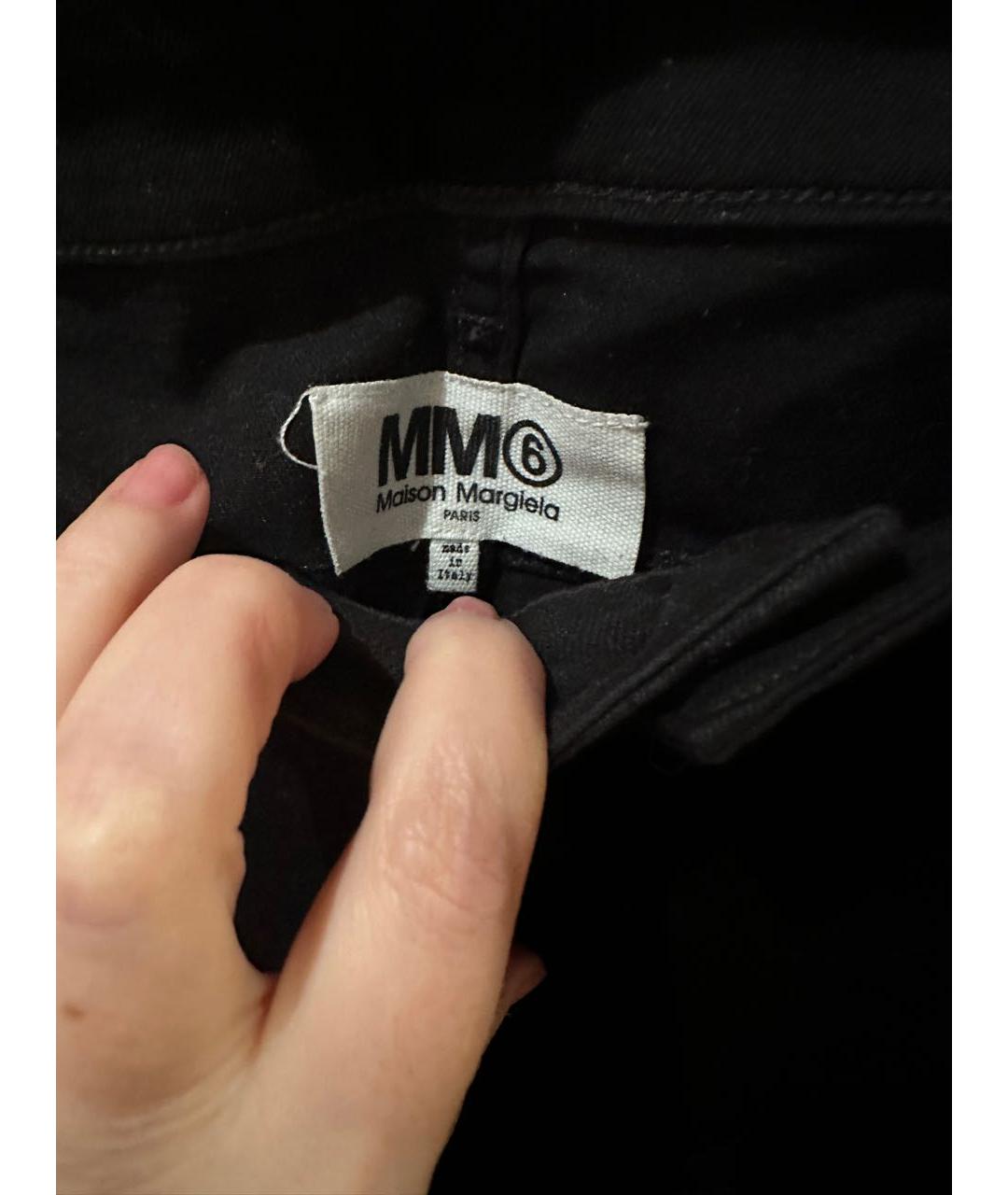 MM6 MAISON MARGIELA Черные хлопко-эластановые прямые джинсы, фото 3
